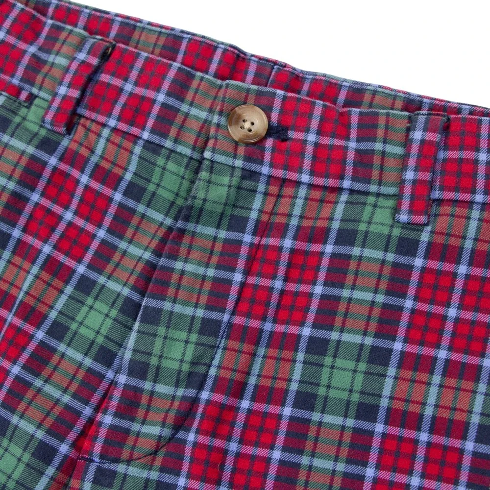 Vineyard Vines Mens 30x32 Slim Pant Red Green Plaid Tartan Golf Chino Trousers